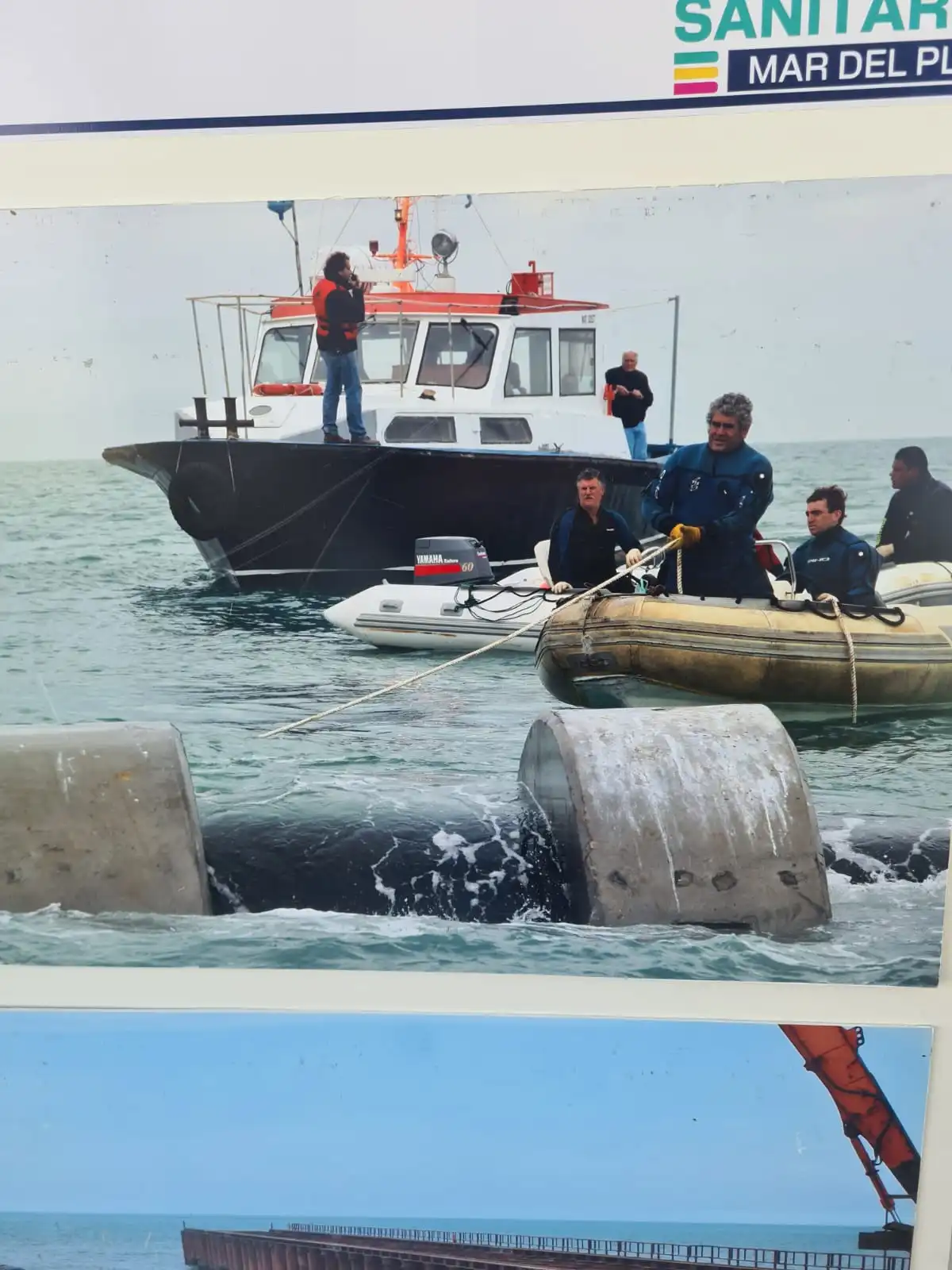 Buceo para hundimiento de cañerías en emisario submarino